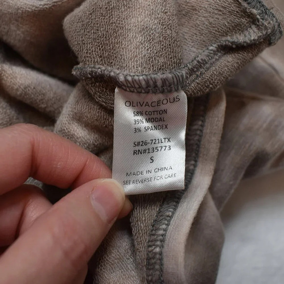 Olivaceous Sweatshirt Sz S Crop Oversized Modal Blend Neutral Athleisure Sporty - Picture 11 of 15